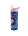 Sticla apa din plastic cu pai S-COOL SC3106, 600 ml, Motiv Pink heart