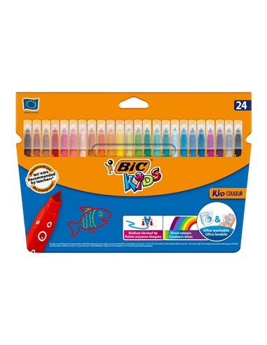 Carioci ultralavabile kid coulur BIC 841800, 24 culori
