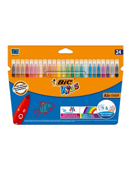 Carioci ultralavabile kid coulur BIC 841800, 24 culori