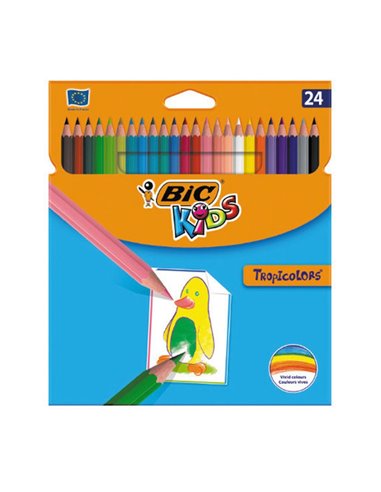 Creioane colorate BIC Tropicolors 832568, 24 culori