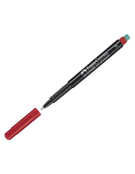 Marker permanent F Multimark Faber-Castell FC151321, Rosu