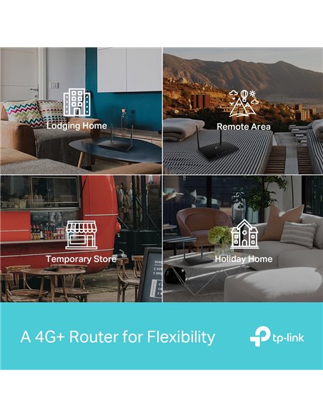 ROUTER TP-LINK wireless. 4G LTE (desktop), 1600Mbps. 3 porturi 10/100/1000Mbps + 1 WAN/LAN Gigabit, Dual Band "Archer MR600" (in