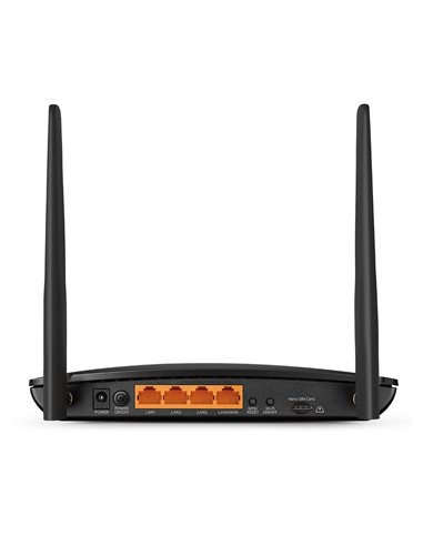 ROUTER TP-LINK wireless. 4G LTE (desktop), 1600Mbps. 3 porturi 10/100/1000Mbps + 1 WAN/LAN Gigabit, Dual Band "Archer MR600" (in