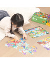 DLEH744,Puzzle geanta cadou 89 piese Deli, efect luminos - Dinozauri