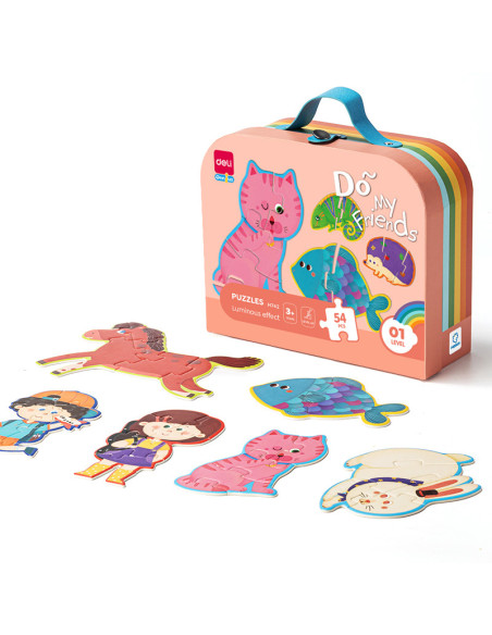 DLEH742,Puzzle geanta cadou Deli, 54 piese, efect luminos - Friends