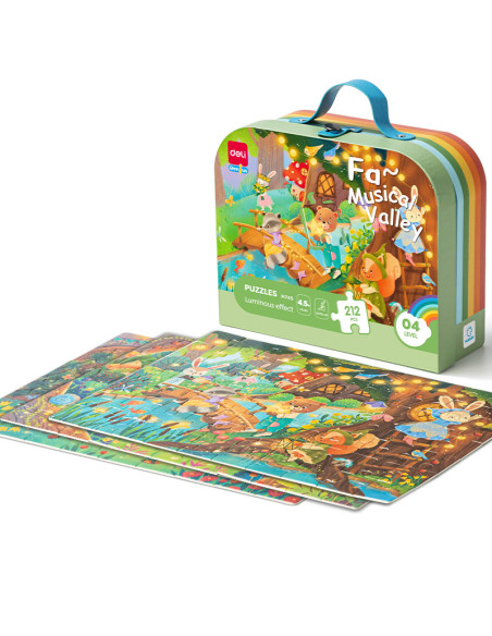 DLEH745,Puzzle geanta cadou Deli, 212 piese efect luminos - valea muzicala
