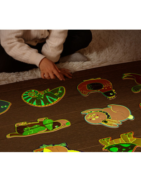 DLEH748,Puzzle geanta cadou Deli, 462 piese, efect luminos - lumea marina