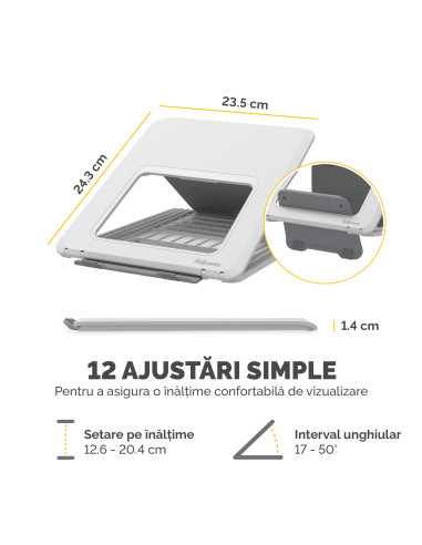 FE100016559,Suport ergonomic pentru laptop Fellowes Bryta, Alb