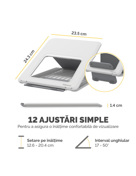 FE100016559,Suport ergonomic pentru laptop Fellowes Bryta, Alb