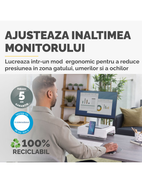 FE100016561,Suport monitor Fellowes Breyta, Alb