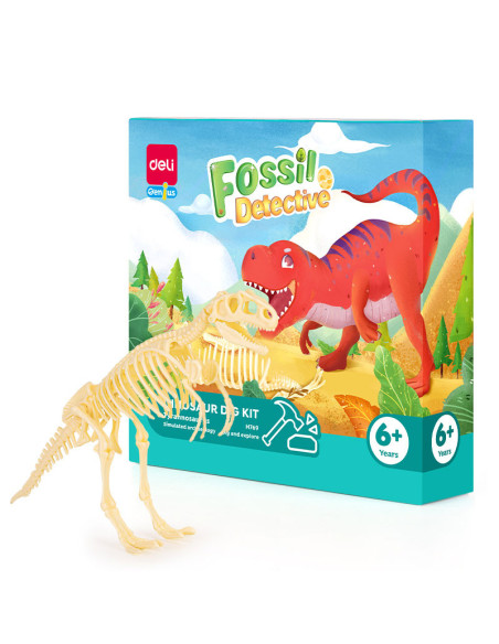 DLEH769,Set creativ fossile detective Deli - Tyrannosaurus