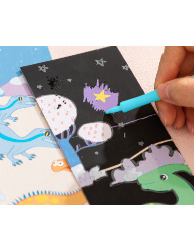 DLEH780-2,Set creativ 15 semne de carte carton razuibil Deli - Dinozauri