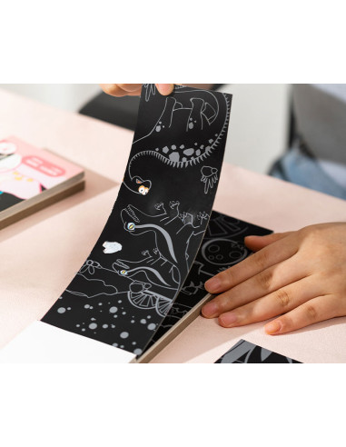 DLEH780-2,Set creativ 15 semne de carte carton razuibil Deli - Dinozauri