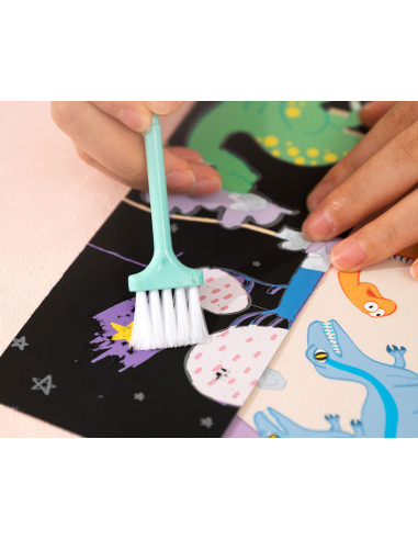 DLEH780-2,Set creativ 15 semne de carte carton razuibil Deli - Dinozauri