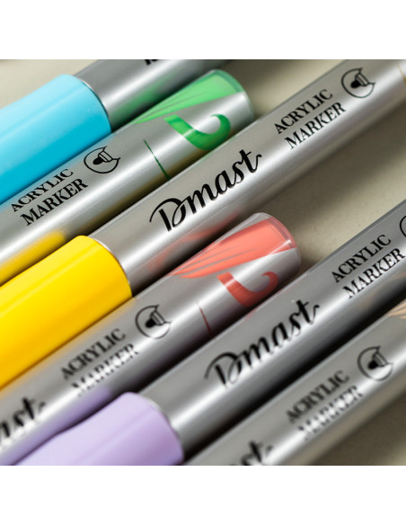 DLEC351,Set 6 buc x Markere acrilice Pebeo Dmast, 2 mm, culori metalizate pastel