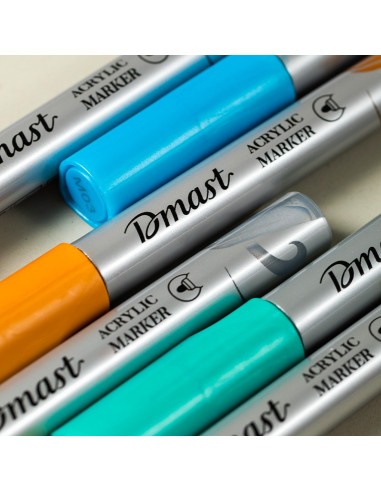 DLEC350,Set 6 buc x Markere acrilice Pebeo Dmast, 2 mm, culori metalizate