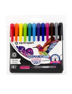 Set 12 x Markere permanente creative slim Centropen