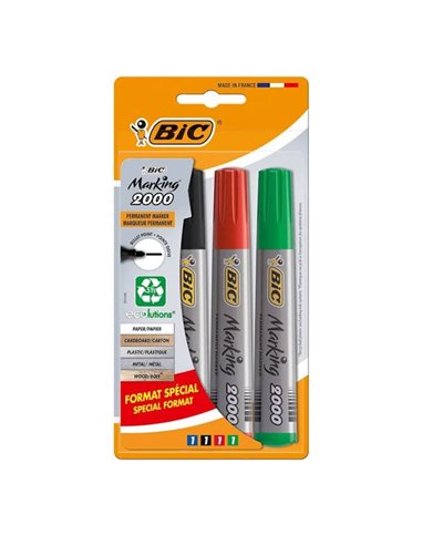 Set 4 x Marker permanent 2000 BIC, varf rotund 2.5 mm