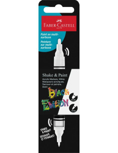 FC285511,Marker acrilic shake&paint alb faber-castell