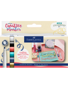 FC160906,Set 6 markere creative goldfaber caligrafic c bold faber-castell