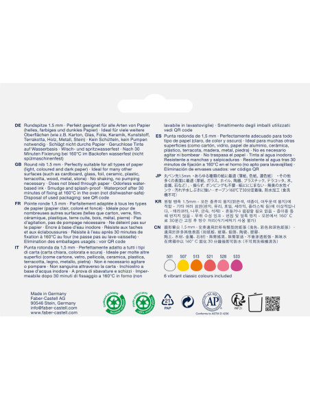 FC160602,Set 6 markere creative goldfaber sweet moments 1.5mm faber-castell