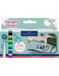 FC160603,Set 6 markere creative goldfaber creative haven 1.5mm faber-castell