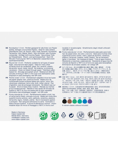 FC160603,Set 6 markere creative goldfaber creative haven 1.5mm faber-castell