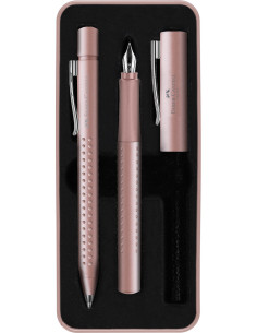 FC201539,Set cadou stilou + pix grip 2011 rose faber-castell