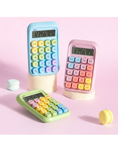 DLEM39-BL,Calculator birou 10dig taste multicolore albastru deli