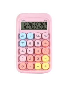DLEM39-PK,Calculator birou 10dig taste multicolore roz deli