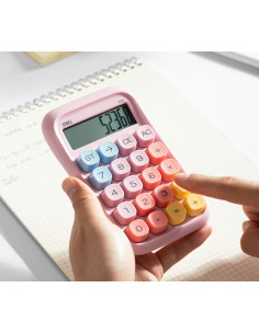 DLEM39-PK,Calculator birou 10dig taste multicolore roz deli 2