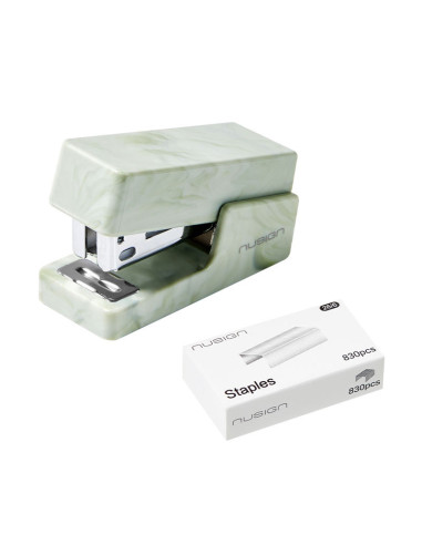 DLENS083C-GR,Capsator 12 coli 24/6 mini nusign verde marmorat deli