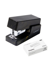 DLENS083C-BK,Capsator 12 coli 24/6 mini nusign negru marmorat deli 2