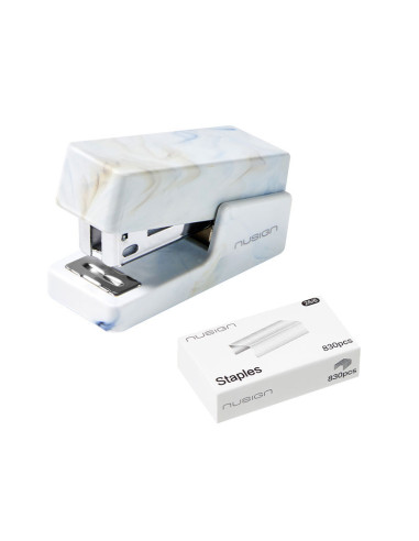 DLENS083C-WH,Capsator 12 coli 24/6 mini nusign alb marmorat deli