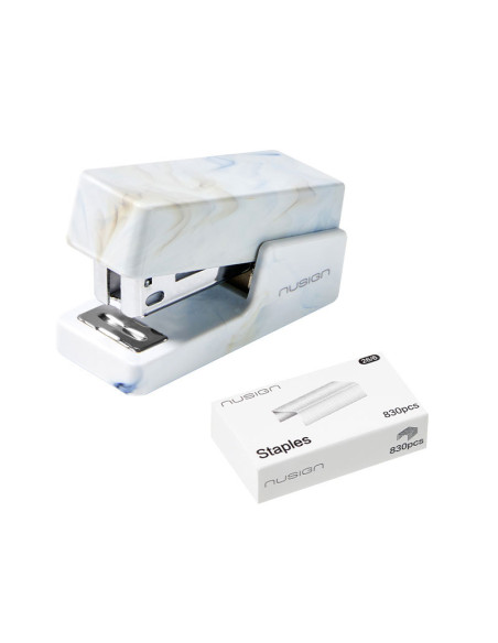 DLENS083C-WH,Capsator 12 coli 24/6 mini nusign alb marmorat deli