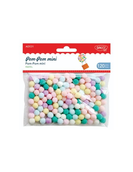 Accesorii craft –  Pom-pom mini DACO AD531, Pastel