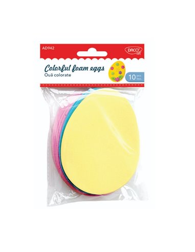Accesorii craft –  Oua colorate din spuma DACO AD942, 10 bucati