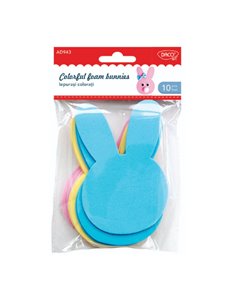 Accesorii craft –  Iepurasi colorati din spuma DACO AD943, 10 bucati
