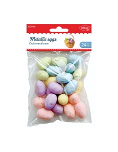 Accesorii craft -  Oua metalizate polistiren DACO AD944, 24 bucati