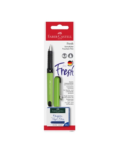 Stilou scolar vario + 6 rezerve Faber-Castell FC149898, Verde