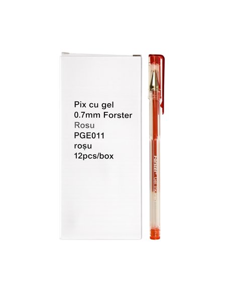 Set 12 pixuri cu gel Forster 0.7 mm, Rosu