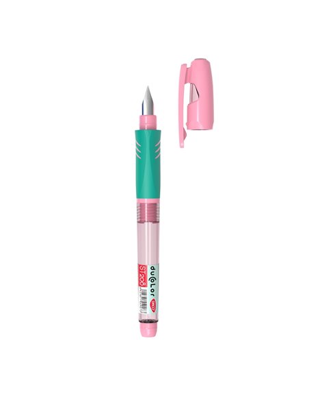 Set 2 stilouri Daco Duo Color + 50 rezerve cerneala, Roz