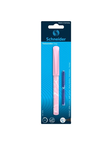 Roller Schneider Easy + 2 rezerve cerneala albastra, blister, Roz