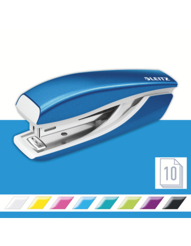 L-55281036,Capsator metalic LEITZ WOW 5528 MINI NeXXt Series, 10 coli, 1000 capse P2 incluse, albastru