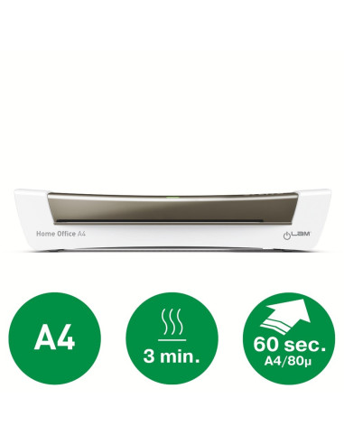 L-73680089,Laminator LEITZ iLAM Home Office, A4, kit folii laminare inclus, gri
