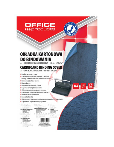 OF-20232525-11,Coperta carton imitatie piele 250g/mp, A4, 100/top Office Products - bleumarin