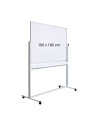 OP-25100180,Tabla alba magnetica, dubla fata, rotativa, 100 x 180 cm, pe stand mobil, profil aluminiu, Optima