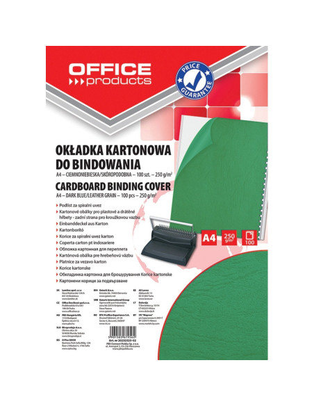 OF-20232525-02,Coperta carton imitatie piele 250g/mp, A4, 100/top Office Products - verde
