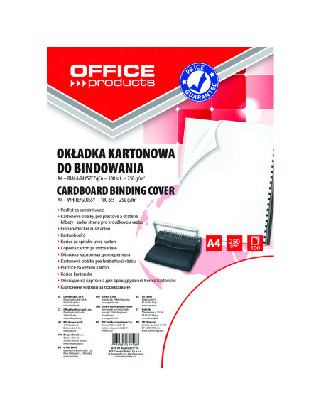 OF-20232515-14,Coperta carton lucios 250g/mp, A4, 100/top, Office Products - alb