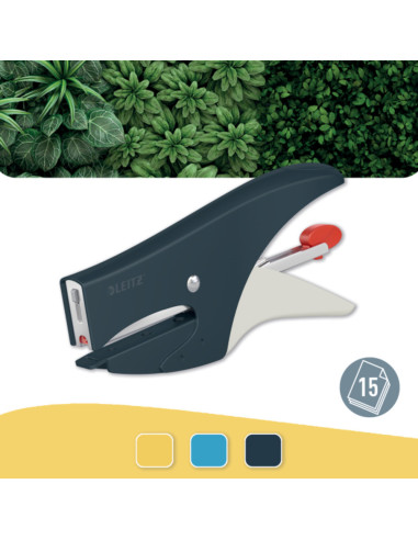 L-56450089,Capsator metalic LEITZ Cosy 5645, tip cleste, 15 coli, 1000 capse P2 incluse, gri antracit